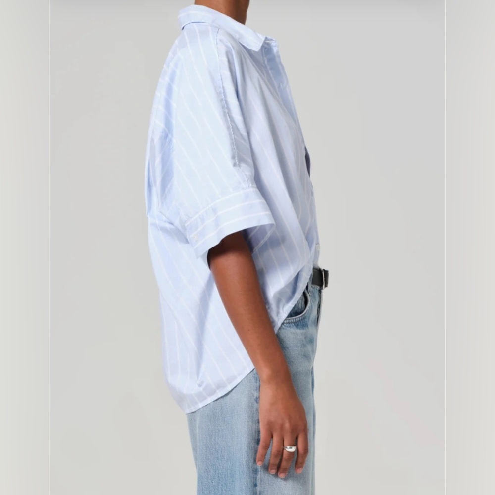 Citizens Of Humanity Light Blue & White Striped Button-Down Shirt - Picture 2 of 7